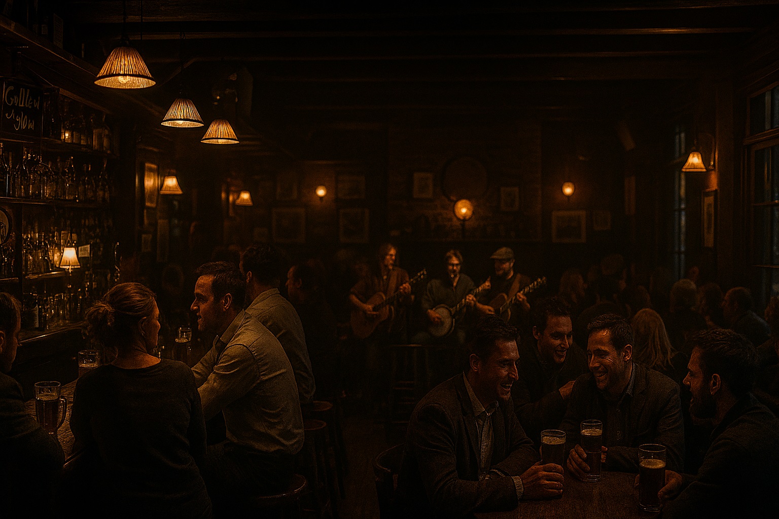 After‑Work Pub Stimmung mit Holz & warmem Licht